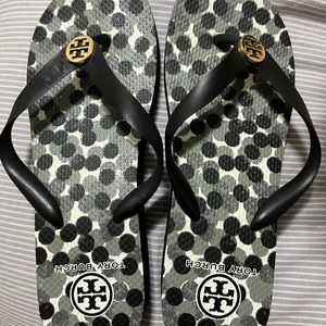 Tory Burch sandals with a slight wedge. 9 1/2.  Barley worn.